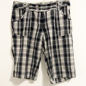 Venezia Women's Plaid Shorts - Black and White